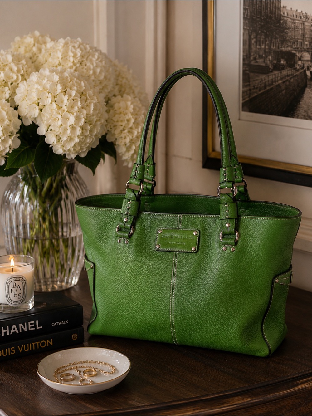 Kate Spade Green Tote Bag EUC